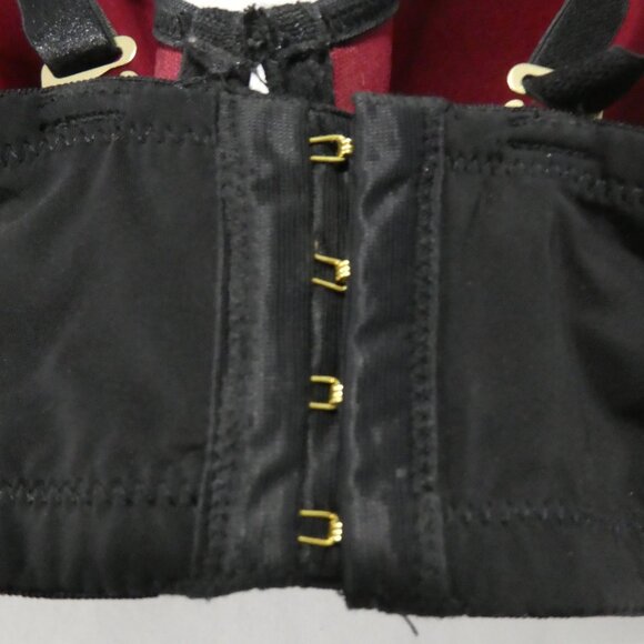 AG - ASHLEY GRAHAM | 40 DDD | Burgundy & Black Lace Detail Bra | Double Straps - Picture 15 of 16